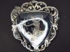 Beautiful Antique Thai design Sterling Silver Pendant / PIN