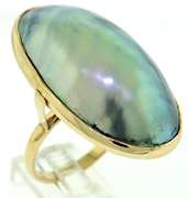 Modern 14kt YG Paua Shell Ring