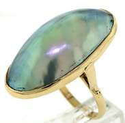 Modern 14kt YG Paua Shell Ring