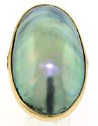Modern 14kt YG Paua Shell Ring