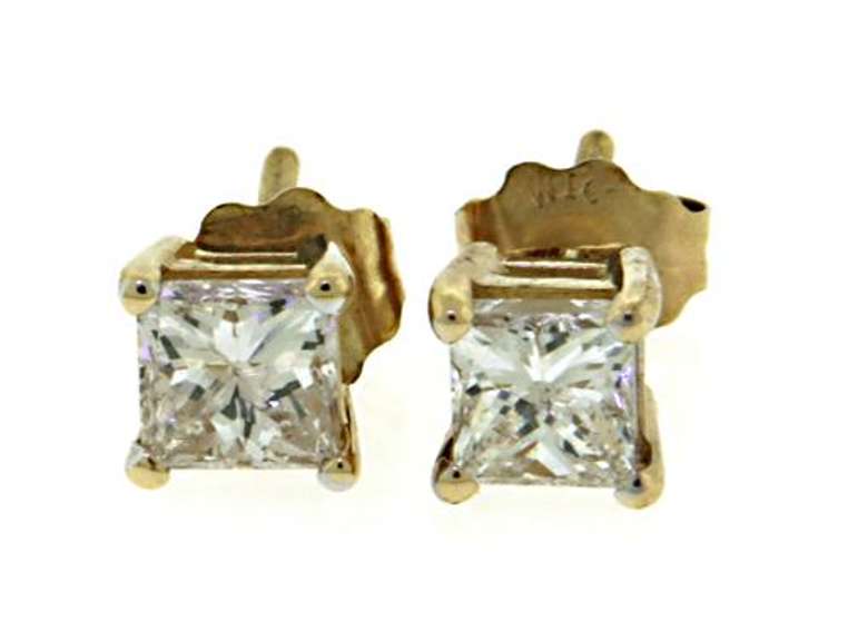 Classic Princess Cut Diamond Earrings