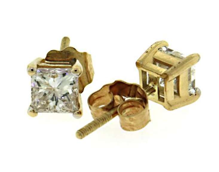 Classic Princess Cut Diamond Earrings