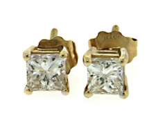 Classic Princess Cut Diamond Earrings