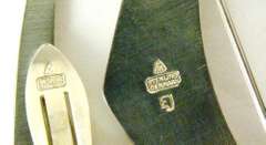 Jensen Denmark Sterling Boomerang Pin & Earrings