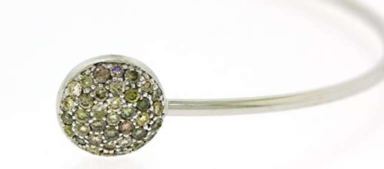 Sleek 14kt WG Multi-Color Pave Diamond Bracelet
