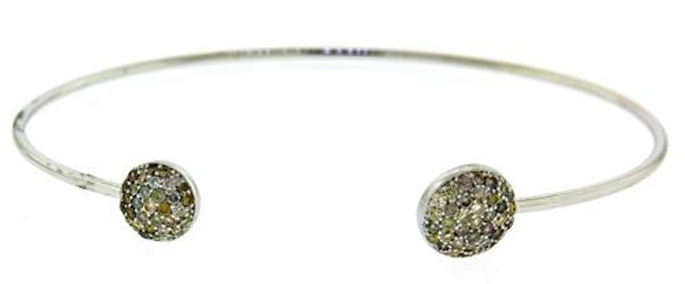 Sleek 14kt WG Multi-Color Pave Diamond Bracelet