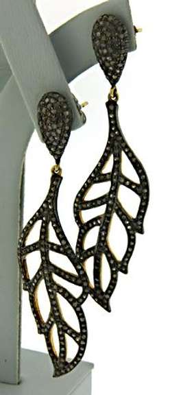 Amazing Diamond Leaf Earrings