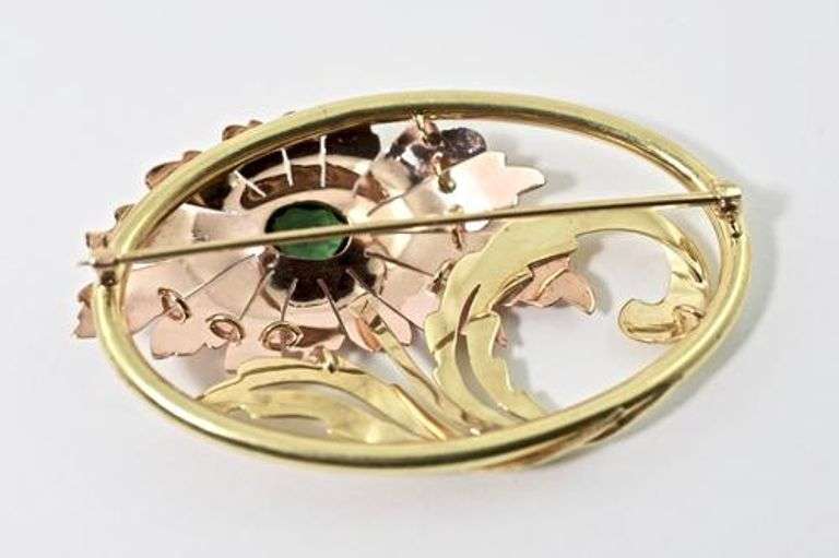 Artistic 14K Floral Brooch