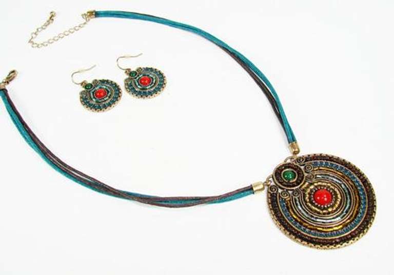 Charming Ethnic Handcrafted Detailed Art Necklace Set