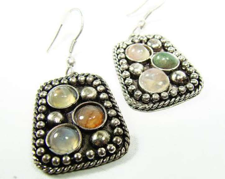 Charming Ethnic Handcrafted Silver Tone Earrings