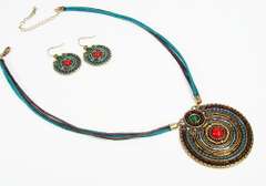 Charming Ethnic Handcrafted Detailed Art Necklace Set