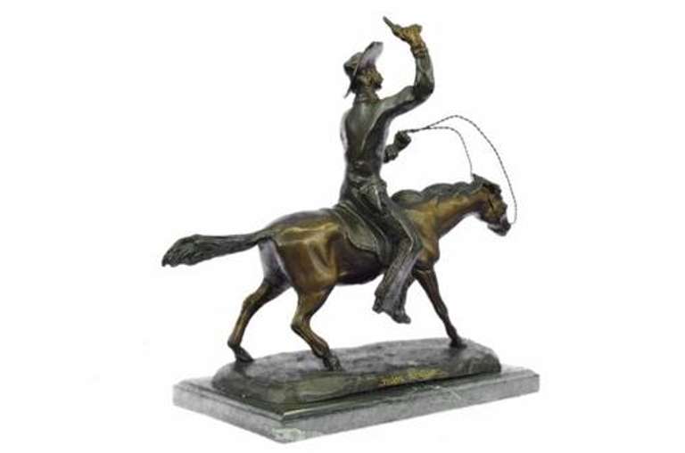 Cowboy Riding Bronze Sculpture