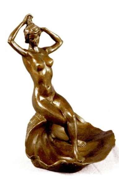 Hand Crafted Jewelry Tray Bronze Sculpture Statue