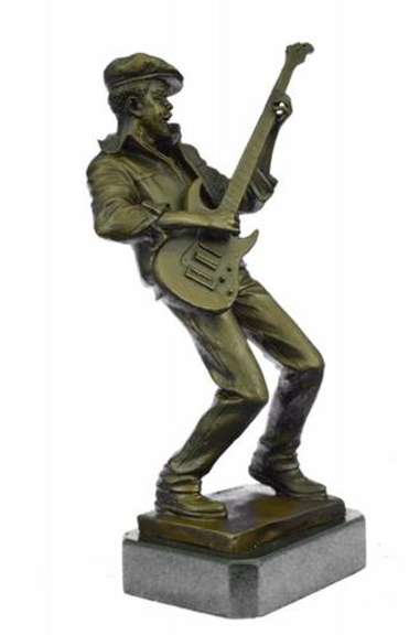 Guitar Player Singer Bronze Sculpture