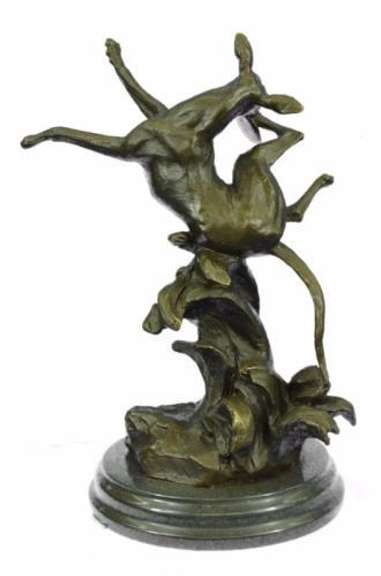 Young Frisky Pup With Frisbee Bronze Sculpture