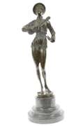 Woman Musician Bronze Sculpture