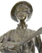 Woman Musician Bronze Sculpture
