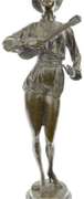 Woman Musician Bronze Sculpture