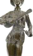Woman Musician Bronze Sculpture