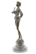 Woman Musician Bronze Sculpture