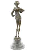 Woman Musician Bronze Sculpture
