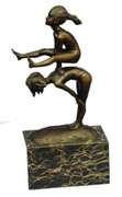 Kids Playing Leap Frog Bronze Sculpture