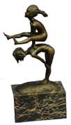 Kids Playing Leap Frog Bronze Sculpture