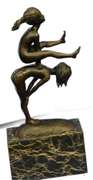 Kids Playing Leap Frog Bronze Sculpture