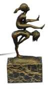 Kids Playing Leap Frog Bronze Sculpture
