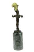 Young Girl Ballerina Bronze Sculpture on Marble Base