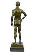 Athletic Roman God Bronze Sculpture on Marble