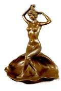 Hand Crafted Jewelry Tray Bronze Sculpture Statue