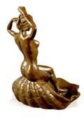 Hand Crafted Jewelry Tray Bronze Sculpture Statue