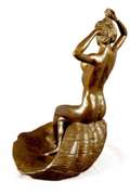 Hand Crafted Jewelry Tray Bronze Sculpture Statue
