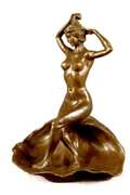 Hand Crafted Jewelry Tray Bronze Sculpture Statue