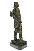 Indian Chief with Shield & Gun Full Headdress Bronze