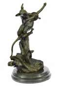 Young Frisky Pup With Frisbee Bronze Sculpture
