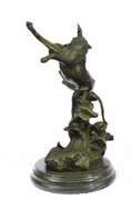 Young Frisky Pup With Frisbee Bronze Sculpture