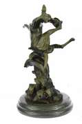 Young Frisky Pup With Frisbee Bronze Sculpture