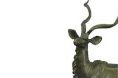Elk Buck Stag Deer Bronze Sculpture on Marble Base