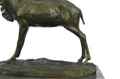 Elk Buck Stag Deer Bronze Sculpture on Marble Base