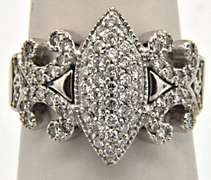 LADIES 18 KT WHITE GOLD DIAMOND CHARRIOL RING.