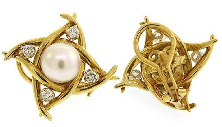 Romantic Pearl and Diamond Earrings