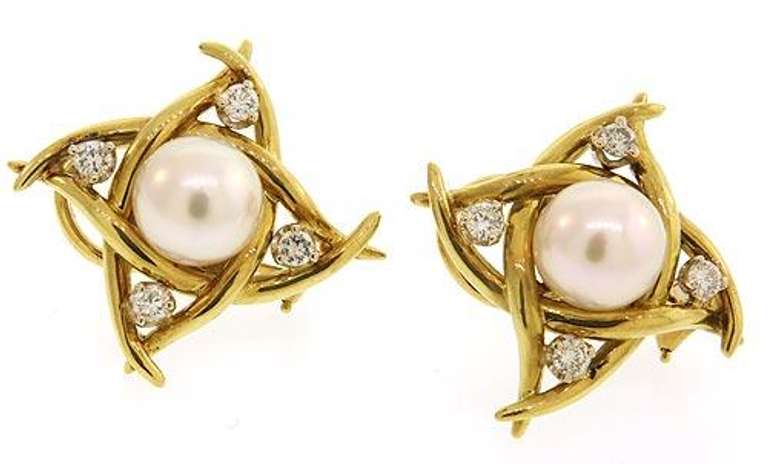 Romantic Pearl and Diamond Earrings