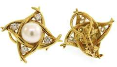 Romantic Pearl and Diamond Earrings