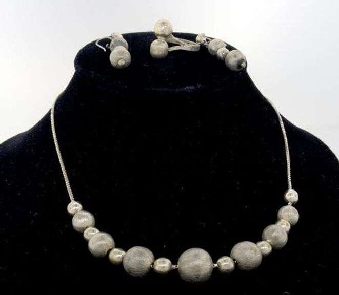 Necklace, Earrings, & Ring Set, Silver