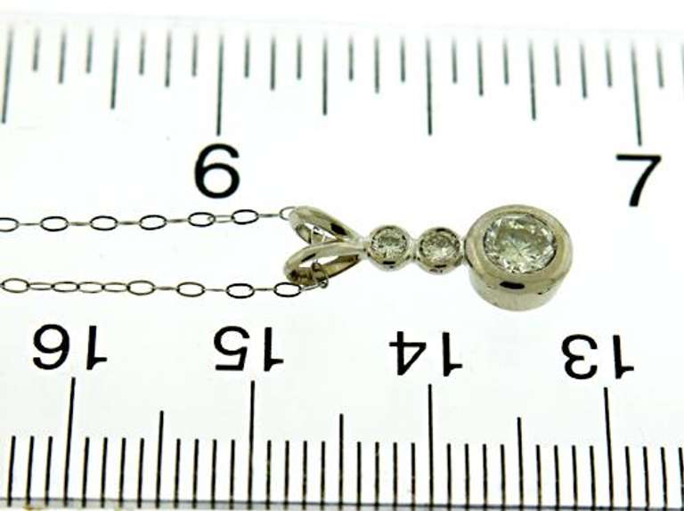 Bezel Set Diamond Trio Pendant Necklace