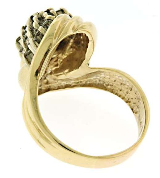 Multi Diamond Waterfall Bypass Ring in 14K