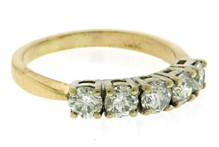 Classic 5 Stone Diamond Band in 14K 2 Tone