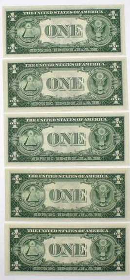 5 CH CU Star $1 Silver Certificates 3 1935 F 2 1935 E